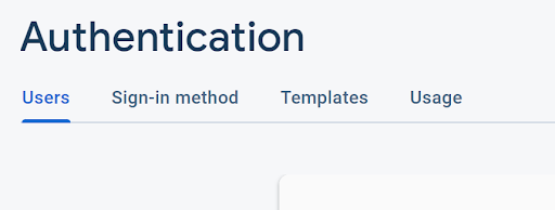 Opening the Authentication Tab